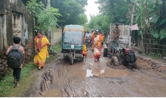 আশাশুনি-বড়দল সড়কের বেহাল দশা, জনসাধারণের ভোগান্তি