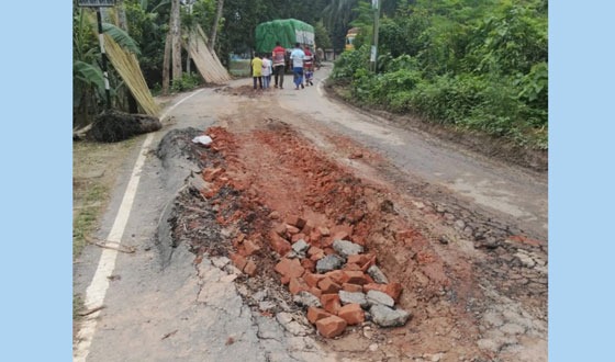 দুর্গাপুরের সিংগা-আমগাছী সড়কের বেহাল দশা