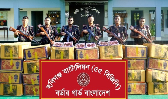 মাধবপুরে বিপুল পরিমাণ মাদকসহ ভারতীয় চোরাই মালামাল উদ্ধার