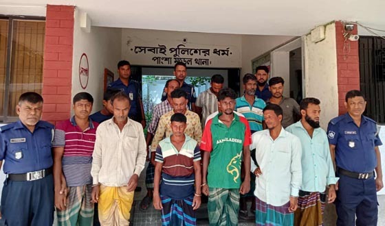 পাংশার মৌরাট থেকে ১৩ জুয়ারীসহ ১৯ জন গ্রেফতার