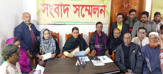 মান্দায় বিএনপিনেতার সংবাদ সম্মেলন