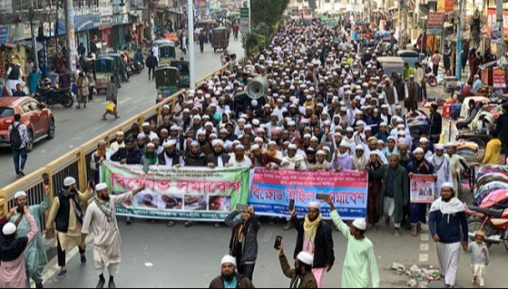সাদপন্থীদের বিচারের দাবিতে রাজশাহীতে বিক্ষোভ-সমাবেশ