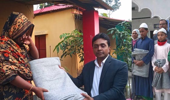 কম্বল নিয়ে শীতার্ত মানুষের সন্ধানে দিঘলিয়ার ইউএনও