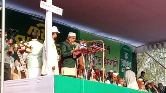 রাজশাহীতে জামায়াতের কর্মী সম্মেলনে কাঁদলেন শহীদ সাকিবের বাবা