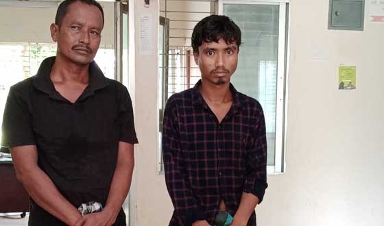 পার্বতীপুরে গাঁজাসহ বাবা ও ছেলে গ্রেপ্তার