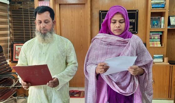নাসিরনগরে ইউপি সদস্য হিসেবে শপথ নিলেন মোহাম্মদ বাচ্চু মিয়া