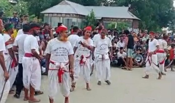 সরাইলে গ্রামীণ সংস্কৃতি ঐতিহ্যবাহী লাঠি খেলা