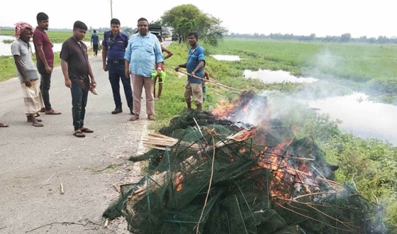 সুজানগরে চায়না দুয়ারি জাল জব্দ