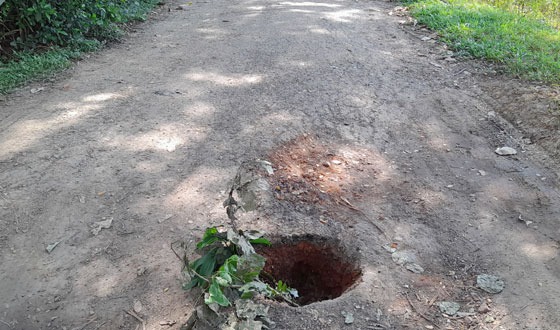 ভেঙ্গে গেছে চুড়ামণি সড়কের কালভার্ড