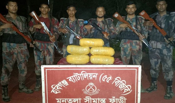 হবিগঞ্জে মদ-গাঁজাসহ ভারতীয় মালামাল উদ্ধার