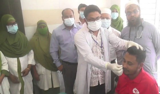 কুড়িগ্রামে প্রথমবারের মত করোনা টেষ্ট শুরু