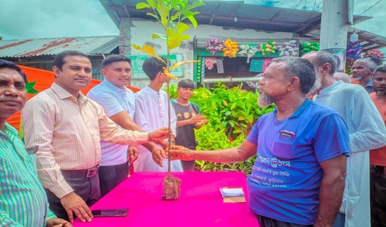 রাজারহাটে ফলদবৃক্ষ চারা বিতরণ