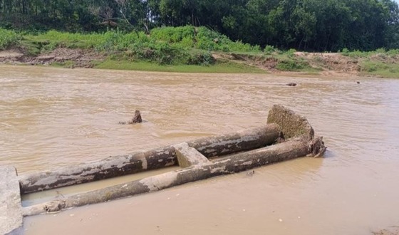 চেল্লাখালী নদীর ওপরের সেতু ভেঙে দুর্ভোগে ১০ গ্রামের মানুষ