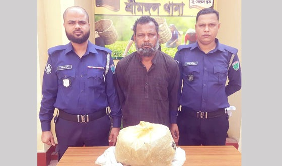 শ্রীমঙ্গলে ১ কেজি ৮০০ গ্রামগাঁজাসহ আটক ১