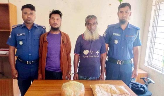 নালিতাবাড়ীতে গাঁজাসহ দুই মাদক কারবারি  আটক