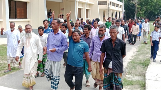 পীরগাছায় ক্ষতিপূরণ না পেয়ে কৃষকদের বিক্ষোভ মিছিল: ইটভাটা মালিককে গ্রেফতার দাবি