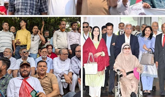 ঢাকায় খালেদা জিয়াকে স্বাগত জানাতে চাঁদপুর বিএনপি নেতা রিপন খান ও হাজী জয়নাল