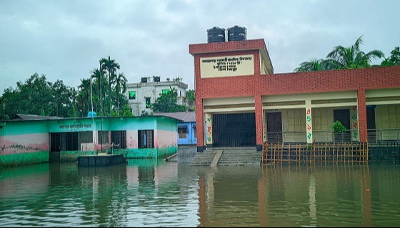 রাতভর বৃষ্টিতে রংপুর নগরীর নিম্নাঞ্চল প্লাবিত