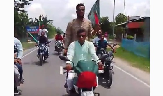 মুক্তিযুদ্ধের প্রজন্ম দলের মোটরসাইকেল শোডাউন ও পথসভা