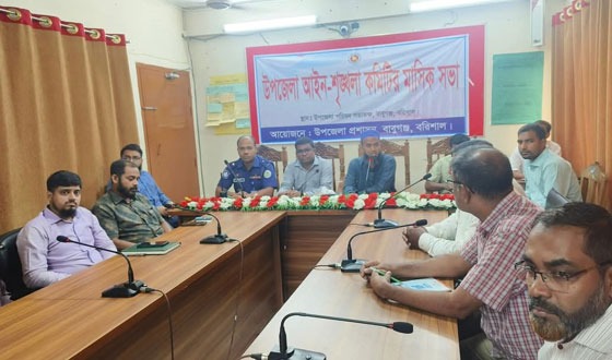 বাবুগঞ্জে উপজেলা আইন-শৃঙ্খলা কমিটির মাসিক সভা