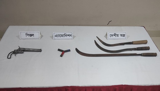 মেহেরপুরের গাংনীতে পিস্তল, গুলি ও দেশীয় অস্ত্র উদ্ধার