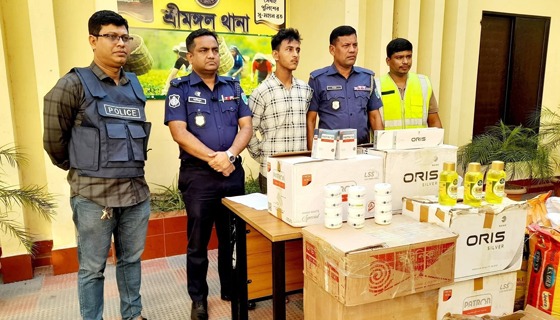 শ্রীমঙ্গলে বিদেশি সিগারেটসহ ১১ লাখ টাকার পণ্য জব্দ, গ্রেফতার ১