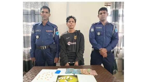 মধুখালীতে সাজাপ্রাপ্ত আসামী মাদক ও টাকাসহ গ্রেফতার