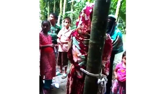 পীরগাছায় গৃহবধুকে গাছে বেঁধে স্বামী-সতীনের নির্যাতন