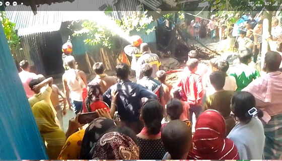 সেনবাগে একটি বসতঘরে অগ্নিকান্ড, আহত ১