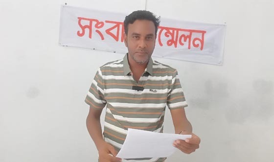 তেঁতুলিয়ায় জাতীয়তাবাদী স্বেচ্ছাসেবক দলের নেতার সংবাদ সম্মেলন