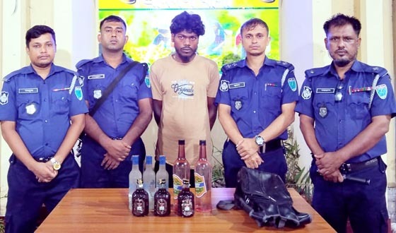 শ্রীমঙ্গল থানা পুলিশের অভিযানে বিদেশি মদসহ গ্রেফতার ১
