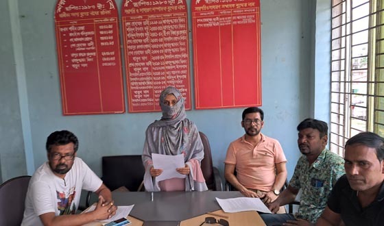 শরণখোলায় মাদক ব্যবসায়ী কর্তৃক জীবননাশের হুমকির প্রতিবাদ
