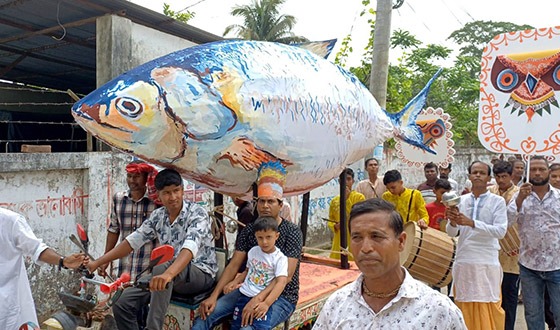 কলাপাড়ায় ব্যতিক্রমী বৈশাখী শোভাযাত্রা