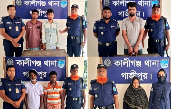 কালীগঞ্জে মাদকবিরোধী পৃথক অভিযানে আটক ৬জন
