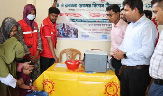 সিংড়ায় হাম ও রুবেলা রোগের টিকাদান ক্যাম্পেইন