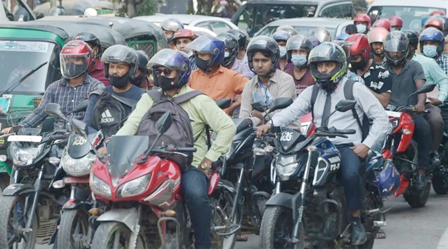 এবার মোটরসাইকেলের সামনেও বসছে নম্বর প্লেট