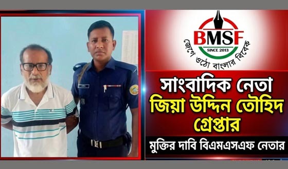 সাংবাদিক নেতা জিয়া উদ্দিন তৌহিদ গ্রেপ্তার, মুক্তির দাবি