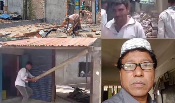 তানোরে ভেঙ্গে দেয়া হলো ১৭টি দোকান ঘর এলাকায় উত্তেজনা
