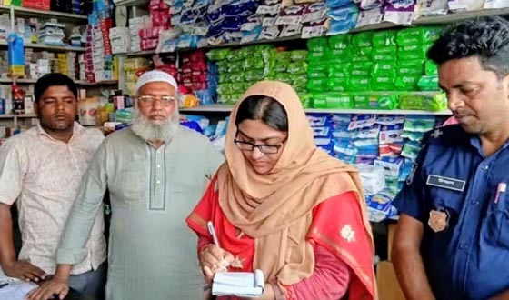 নকলায় চার ফার্মেসির জরিমানা ও মাদক সেবকের কারাদণ্ড