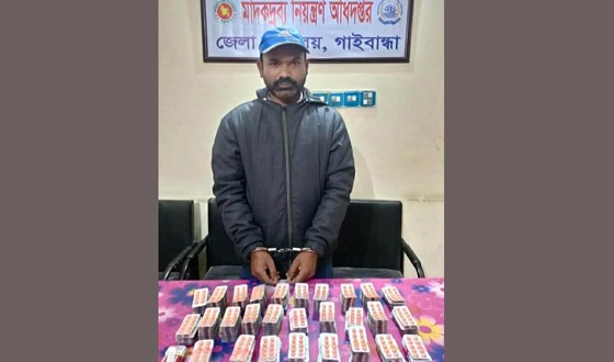 গোবিন্দগঞ্জে প্রায় ৬ লাখ টাকার মাদকসহ গ্রেফতার ১