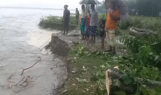 তিস্তার পানি বেড়ে যাওয়ায় কুড়িগ্রামে ভয়াবহ ভাঙন