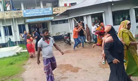 গ্রেপ্তারকৃত আসামির মৃত্যুর গুজব ছড়িয়ে থানায় হামলা, পুলিশসহ আহত ১২