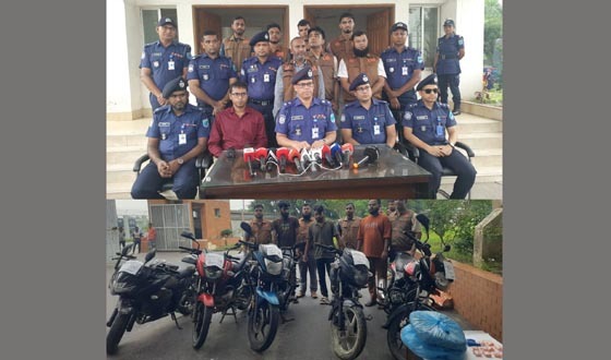 লৌহজংয়ে ডিবির অভযানে ৫ মোটরসাইকেলসহ মাদক উদ্ধার