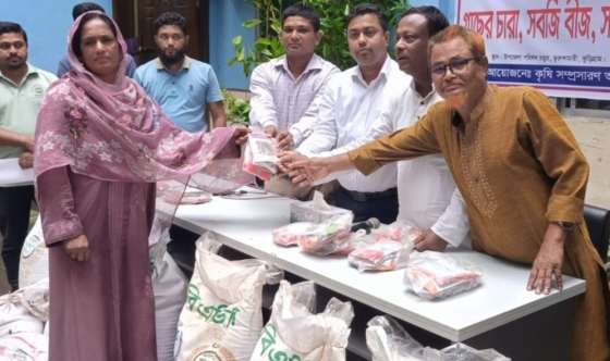 ভূরুঙ্গামারীতে কৃষকদের মাঝে বিনামূল্যে কৃষি উপকরণ বিতরণ