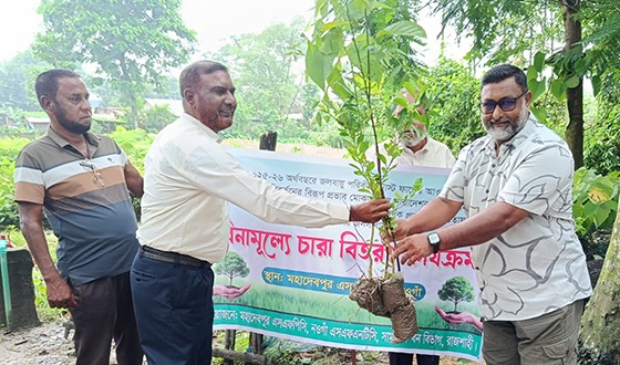 মহাদেবপুরে গাছের চারা বিতরণ কার্যক্রম উদ্বোধন