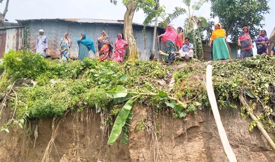 নদীভাঙনে বিলীন হওয়ার পথে ভেড়ামারার ফয়জুল্লাহপুর গ্রাম