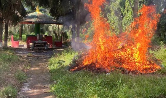 কালীগঞ্জে অবৈধ চায়না দুয়ারি জাল আটক, পুড়িয়ে ধবংস