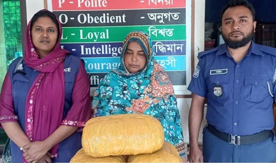 কুলিয়ারচরে গাঁজাসহ নারী মাদক ব্যবসায়ী আটক