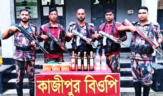 দৌলতপুর সীমান্তে ভারতীয় মদ ও মাদকদ্রব্য উদ্ধার