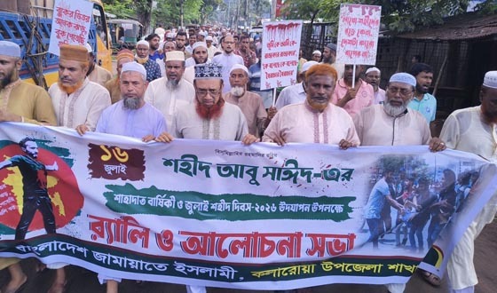 কলারোয়ায় শহীদ আবু সাঈদের স্মরণে জামায়াতে ইসলামীর র‌্যালি